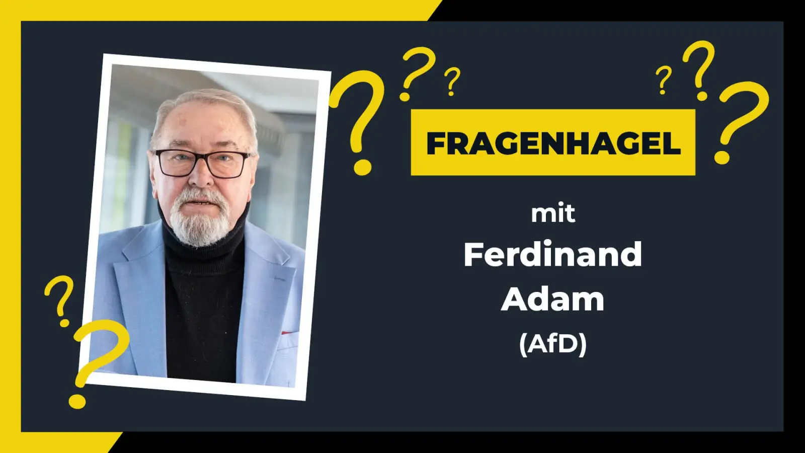 Ferdinand Adam (AfD) stellt sich den Fragen von Weiden24. (Bildmontage: Franka Eichl / Marina Gube)