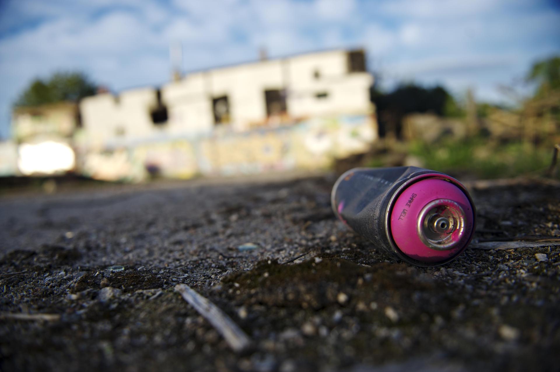 Unbekannte haben einen Pavillon am Bocklradweg bei Waldau mit roter Sprühfarbe beschmiert. (Symbolbild: Emily Wabitsch)