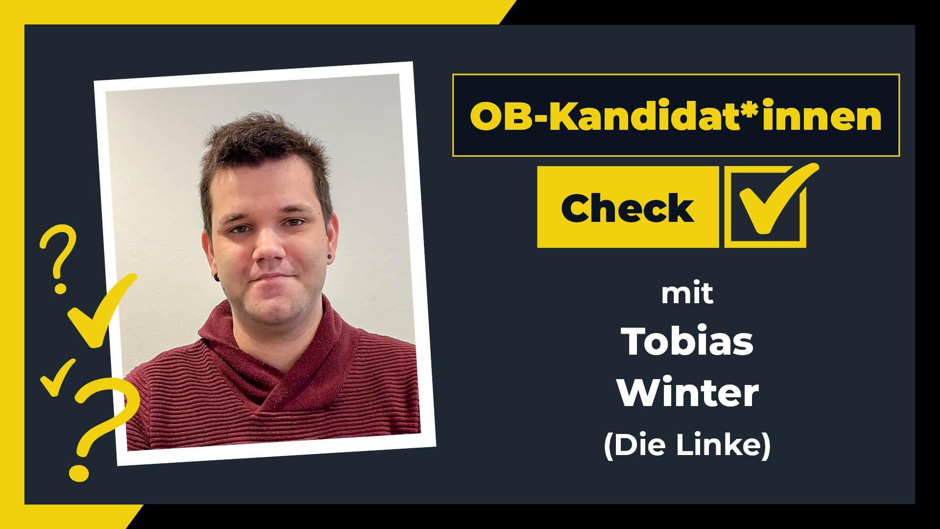 Tobias Winter (Die Linke) stellt sich den Fragen von Amberg24. (Bildmontage: Kira Lorenz / Marina Gube)