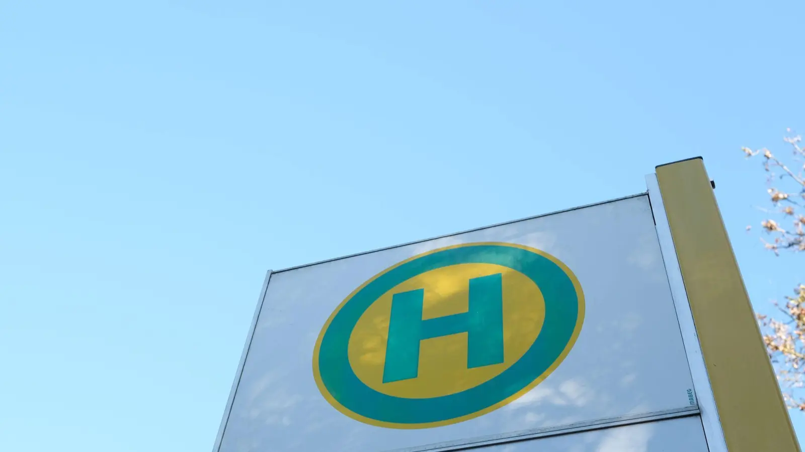 Das Hinweisschild für eine Bushaltestelle hängt an der Haltestelle für einen Linienbus.  (Symbolbild: Bernd Weißbrod/dpa)